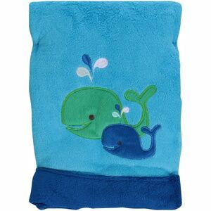 Little Bedding: Splish Splash Baby Blanket-Whales